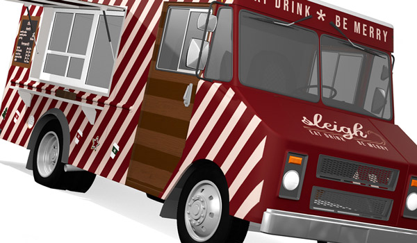 detail of food truck wrap