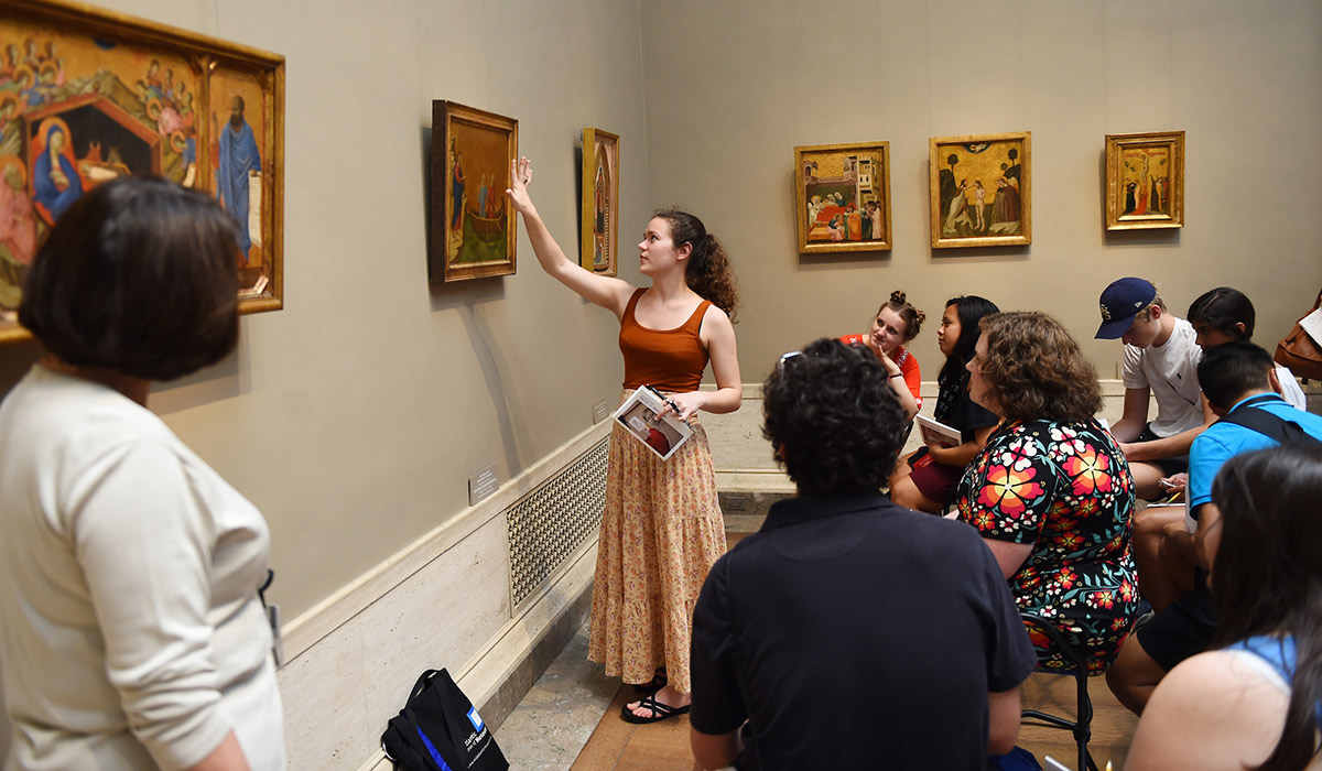 students in gallery