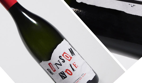 detail of wine label design