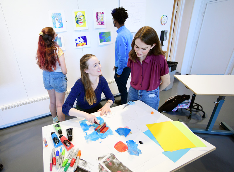 young Students learning how to become art educators